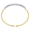 14K White and Yellow Gold Diamond Bangle - 1 ct