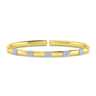 14K White and Yellow Gold Diamond Bangle - 0.4 ct