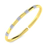 14K White and Yellow Gold Diamond Bangle - 0.4 ct