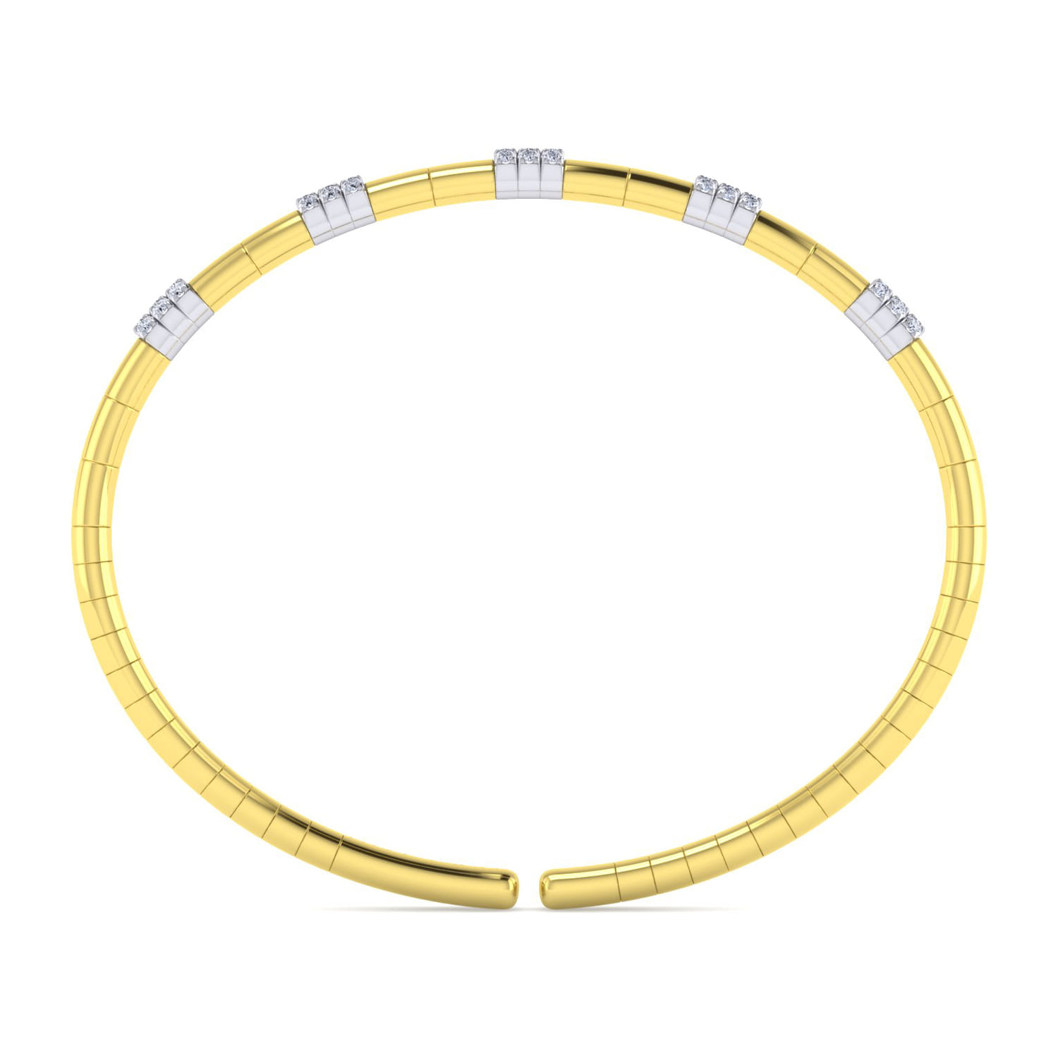 14K White and Yellow Gold Diamond Bangle - 0.4 ct - Shot 3