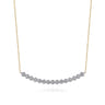 14K White and Yellow Gold Diamond Bar Necklace - 0.25 ct