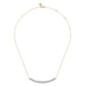 14K White and Yellow Gold Diamond Bar Necklace - 0.25 ct