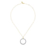 14K White and Yellow Gold Diamond Bujukan 30mm Drop Necklace - 1 ct