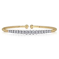14K White and Yellow Gold Diamond Bujukan Bangle