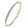 14K White and Yellow Gold Diamond Bujukan Bangle - 0.75 ct