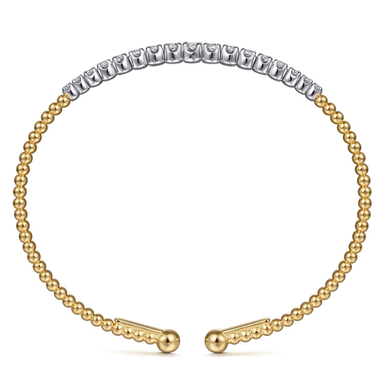 14K White and Yellow Gold Diamond Bujukan Bangle - 0.75 ct - Shot 3