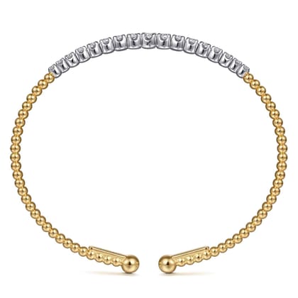 14K White and Yellow Gold Diamond Bujukan Bangle