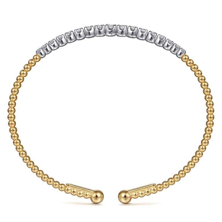 14K White and Yellow Gold Diamond Bujukan Bangle - 0.75 ct - Shot 3