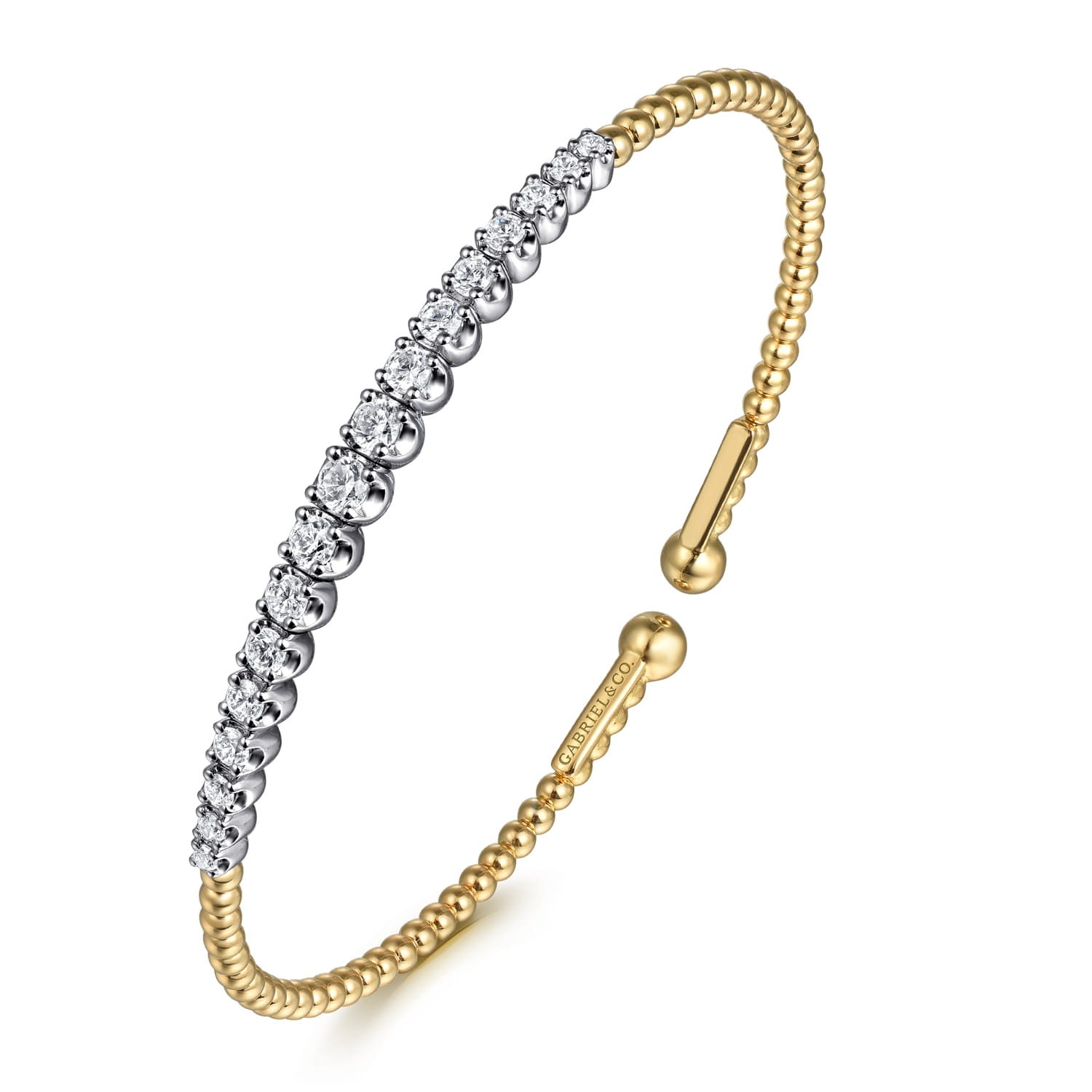 14K White and Yellow Gold Diamond Bujukan Bangle - 0.75 ct - Shot 2