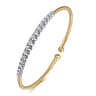 14K White and Yellow Gold Diamond Bujukan Bangle - 0.75 ct