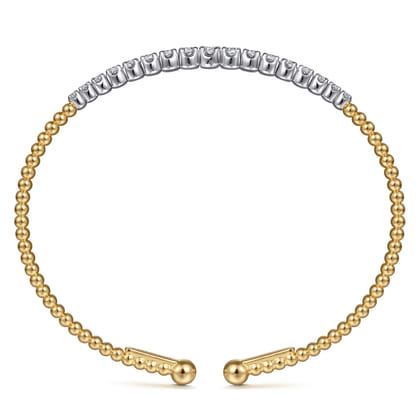 14K White and Yellow Gold Diamond Bujukan Bangle