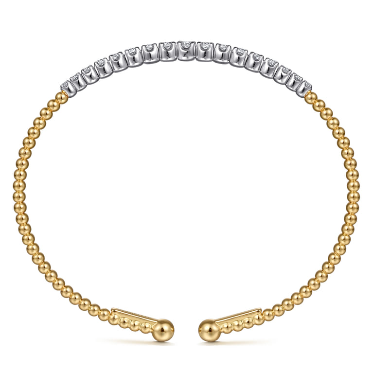 14K White and Yellow Gold Diamond Bujukan Bangle - 0.75 ct - Shot 3