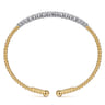 14K White and Yellow Gold Diamond Bujukan Bangle - 0.75 ct