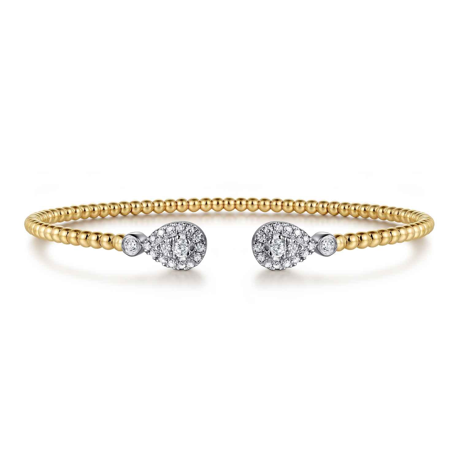 14K White and Yellow Gold Diamond Bujukan Bangle - 0.4 ct - Shot 1