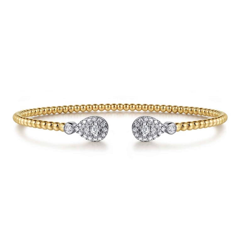 14K White and Yellow Gold Diamond Bujukan Bangle - 0.4 ct - Shot 1
