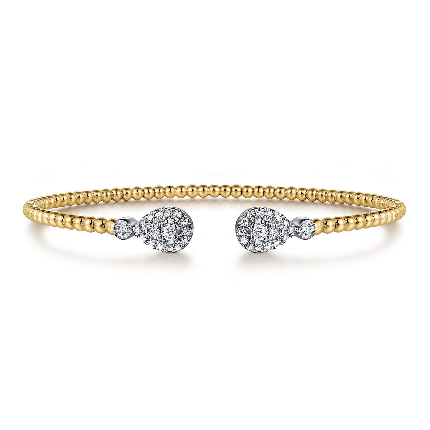 14K White and Yellow Gold Diamond Bujukan Bangle - 0.4 ct - Shot 1