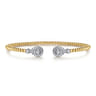 14K White and Yellow Gold Diamond Bujukan Bangle - 0.4 ct