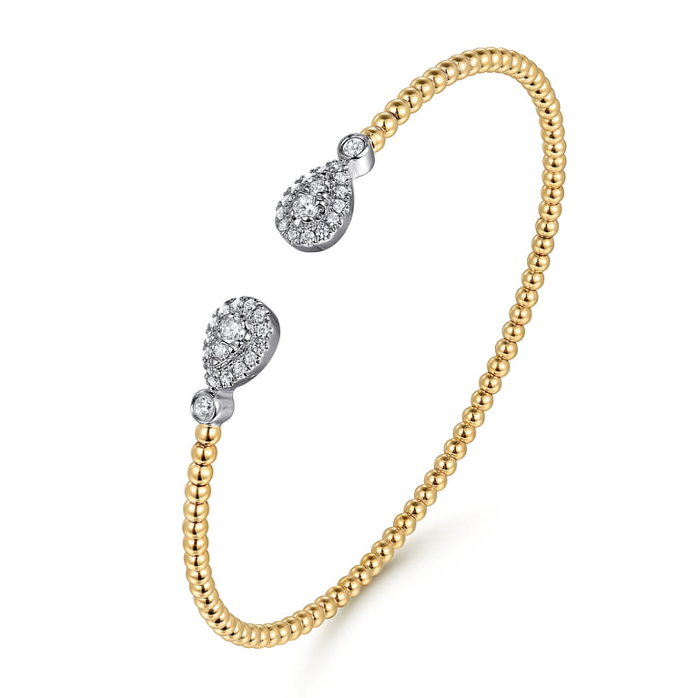 14K White and Yellow Gold Diamond Bujukan Bangle - 0.4 ct - Shot 2