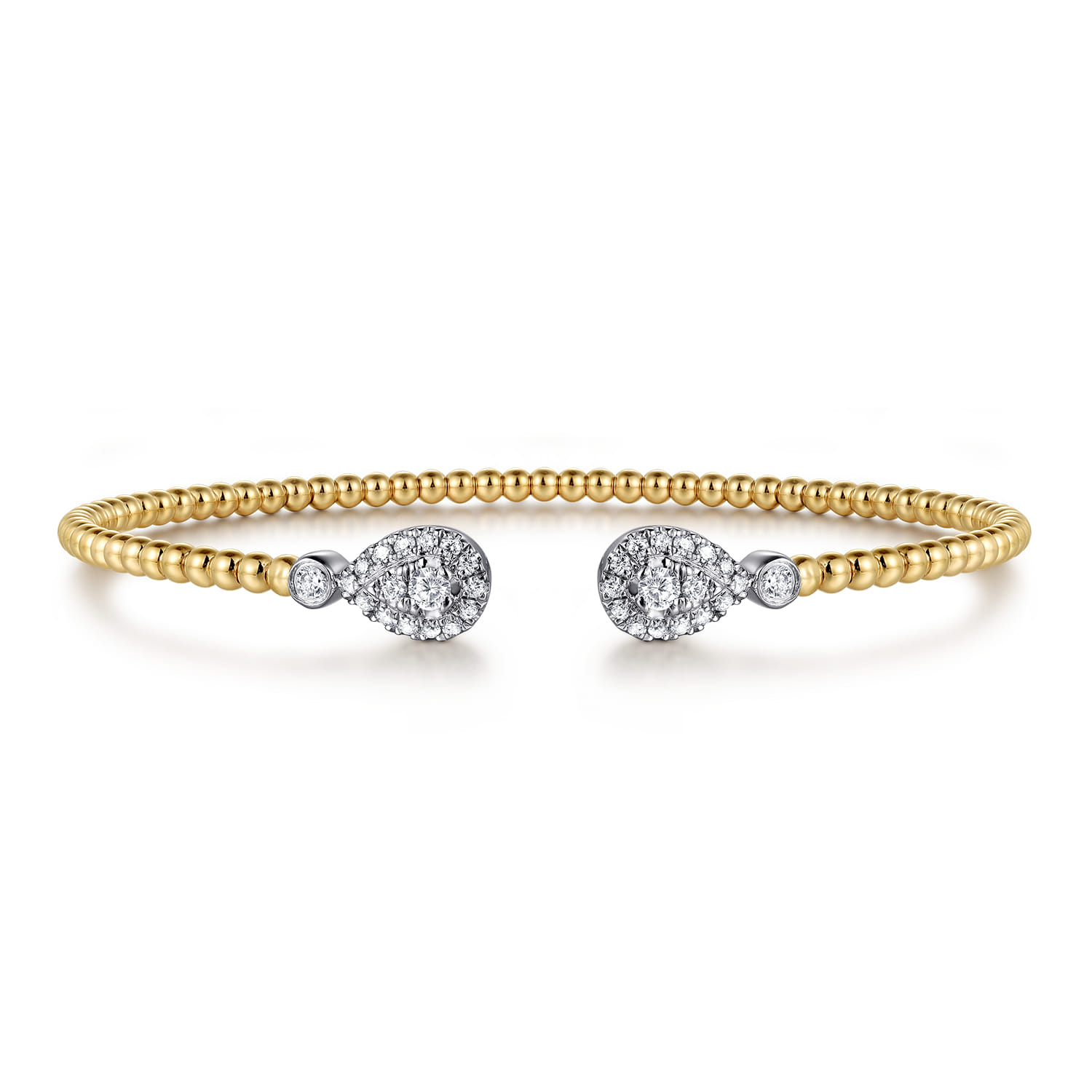 14K White and Yellow Gold Diamond Bujukan Bangle - 0.4 ct - Shot 1