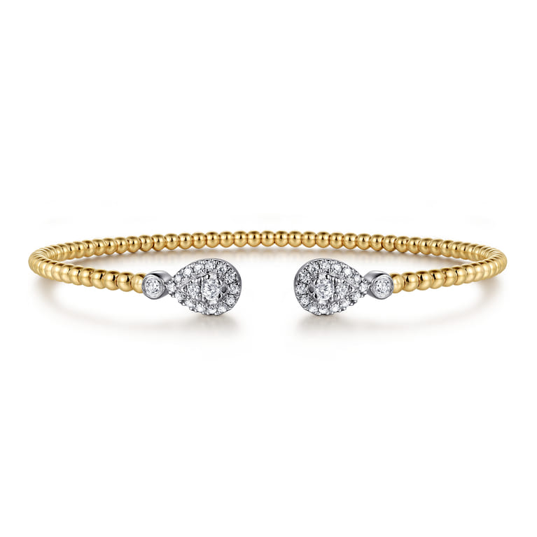 14K White and Yellow Gold Diamond Bujukan Bangle - 0.4 ct - Shot 1