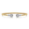 14K White and Yellow Gold Diamond Bujukan Bangle - 0.4 ct