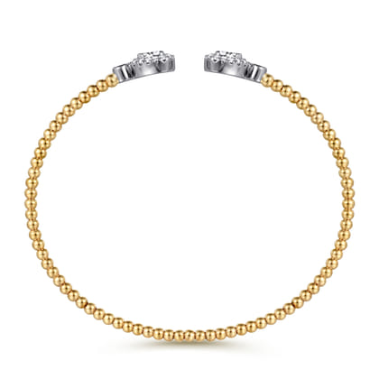 14K White and Yellow Gold Diamond Bujukan Bangle