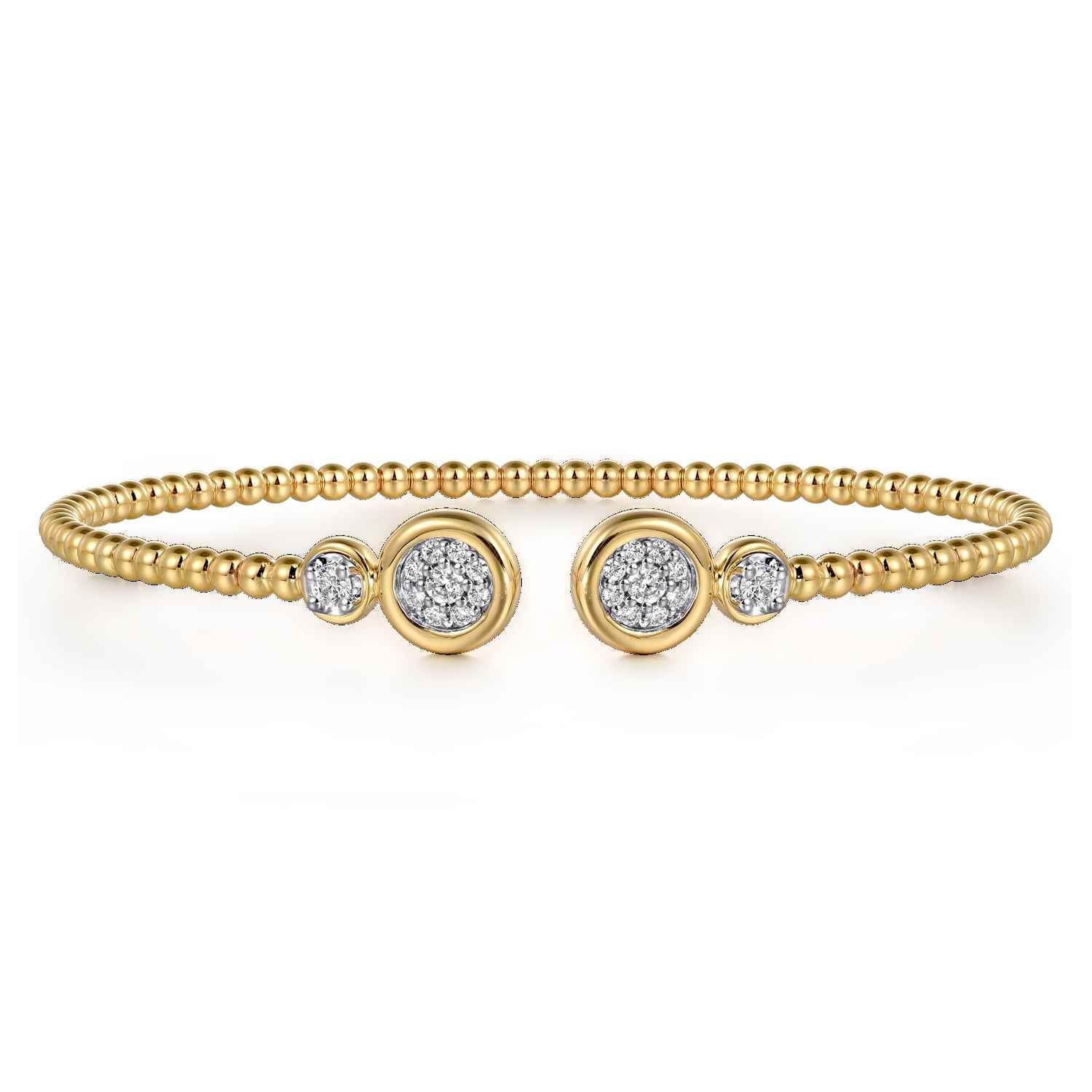 14K White and Yellow Gold Diamond Bujukan Bangle - 0.25 ct - Shot 1