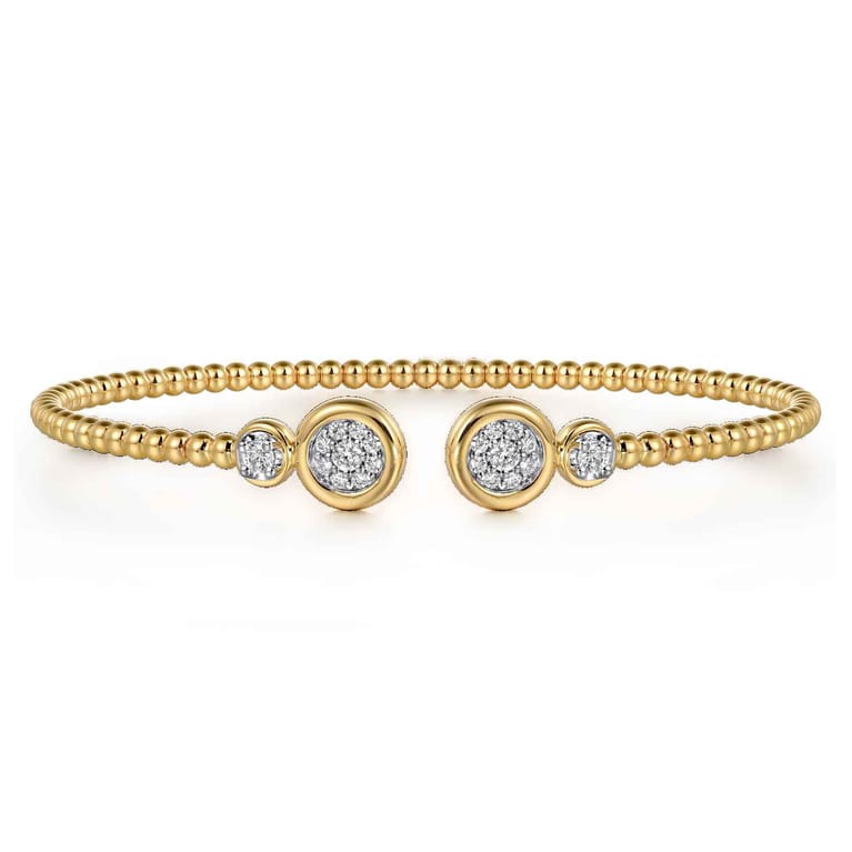 14K White and Yellow Gold Diamond Bujukan Bangle - 0.25 ct - Shot 1