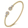 14K White and Yellow Gold Diamond Bujukan Bangle - 0.25 ct