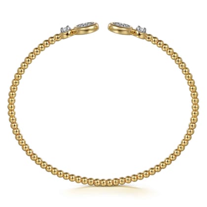 14K White and Yellow Gold Diamond Bujukan Bangle