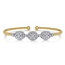 14K White and Yellow Gold Diamond Bujukan Bangle - 1 ct