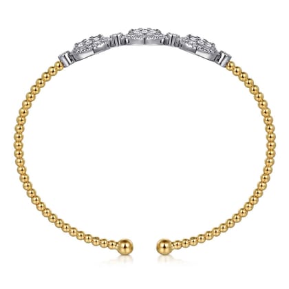 14K White and Yellow Gold Diamond Bujukan Bangle