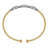 14K White and Yellow Gold Diamond Bujukan Bangle - 1 ct