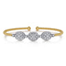 14K White and Yellow Gold Diamond Bujukan Bangle - 1 ct