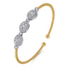 14K White and Yellow Gold Diamond Bujukan Bangle - 1 ct