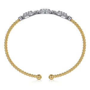 14K White and Yellow Gold Diamond Bujukan Bangle