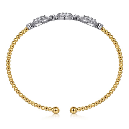 14K White and Yellow Gold Diamond Bujukan Bangle