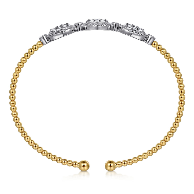 14K White and Yellow Gold Diamond Bujukan Bangle - 1 ct - Shot 3