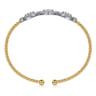 14K White and Yellow Gold Diamond Bujukan Bangle - 1 ct