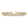 14K White and Yellow Gold Diamond Bujukan Beads Split Bangle - 0.75 ct