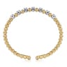 14K White and Yellow Gold Diamond Bujukan Beads Split Bangle - 0.75 ct