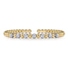 14K White and Yellow Gold Diamond Bujukan Beads Split Bangle - 0.75 ct