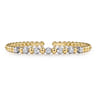 14K White and Yellow Gold Diamond Bujukan Beads Split Bangle - 0.75 ct