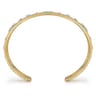 14K White and Yellow Gold Diamond Bujukan Cuff Bangle With Brush Finish - 0.4 ct
