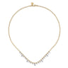 14K White and Yellow Gold Diamond Bujukan Droplet Necklace - 0.5 ct