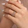 14K White and Yellow Gold Diamond Bujukan Easy Stackable Ladies Ring - 0.25 ct
