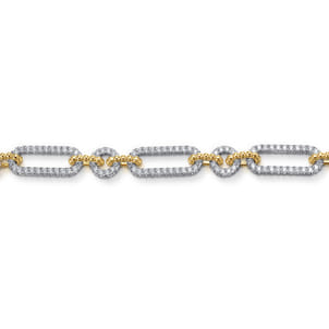 14K White and Yellow Gold Diamond Bujukan Link Bracelet
