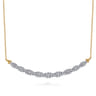 14K White and Yellow Gold Diamond Bujukan Twisted Bar Necklace - 1 ct
