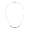 14K White and Yellow Gold Diamond Bujukan Twisted Bar Necklace - 1 ct