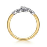 14K White and Yellow Gold Diamond Bypass Ladies Ring - 0.4 ct
